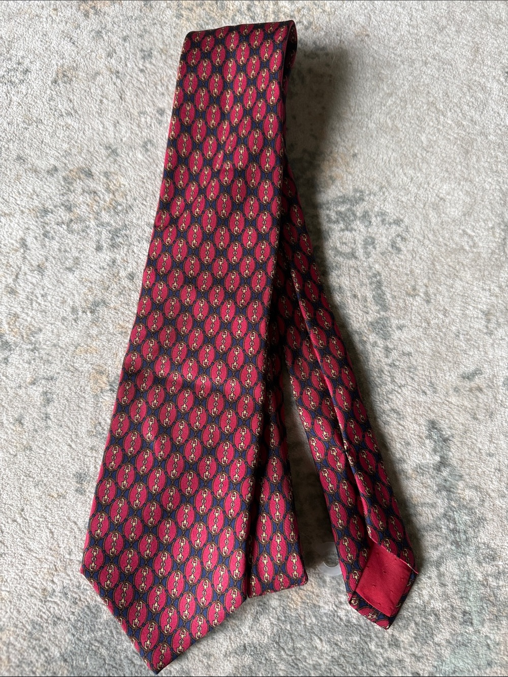 Rishel 100 percent Pure Spanish Silk Red Patterned Men's Tie